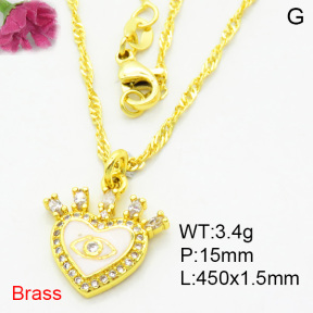 Fashion Brass Necklace  F3N403998aajl-L002
