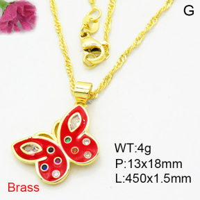 Fashion Brass Necklace  F3N403999aajl-L002