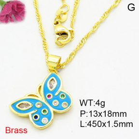 Fashion Brass Necklace  F3N404000aajl-L002