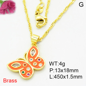 Fashion Brass Necklace  F3N404001aajl-L002