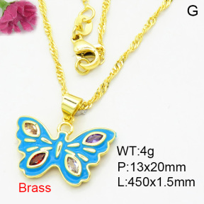 Fashion Brass Necklace  F3N404005aajl-L002