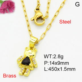 Fashion Brass Necklace  F3N404009vail-L002