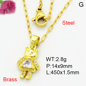 Fashion Brass Necklace  F3N404012vail-L002