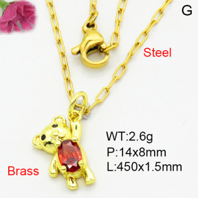 Fashion Brass Necklace  F3N404013vaia-L002