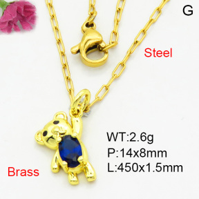 Fashion Brass Necklace  F3N404014vaia-L002
