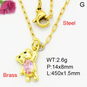 Fashion Brass Necklace  F3N404015vaia-L002