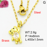 Fashion Brass Necklace  F3N404016vaia-L002