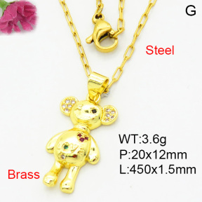 Fashion Brass Necklace  F3N404018aajl-L002