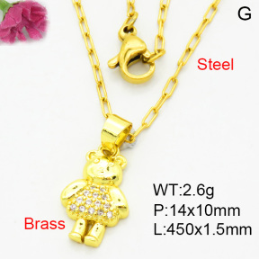 Fashion Brass Necklace  F3N404022vail-L002
