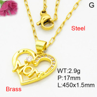 Fashion Brass Necklace  F3N404024avja-L002