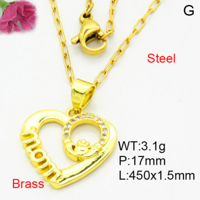 Fashion Brass Necklace  F3N404025avja-L002