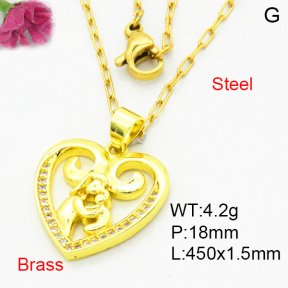 Fashion Brass Necklace  F3N404026avja-L002