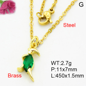 Fashion Brass Necklace  F3N404028vaia-L002