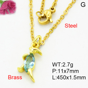 Fashion Brass Necklace  F3N404029vaia-L002