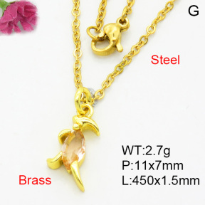Fashion Brass Necklace  F3N404030vaia-L002