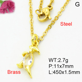Fashion Brass Necklace  F3N404031vaia-L002