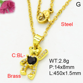 Fashion Brass Necklace  F3N404033vail-L002