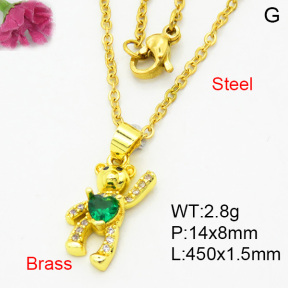Fashion Brass Necklace  F3N404035vail-L002