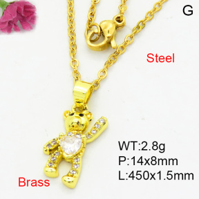 Fashion Brass Necklace  F3N404036vail-L002