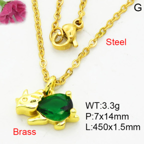 Fashion Brass Necklace  F3N404038vaia-L002