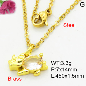Fashion Brass Necklace  F3N404041vaia-L002