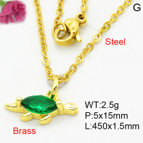 Fashion Brass Necklace  F3N404043vaia-L002