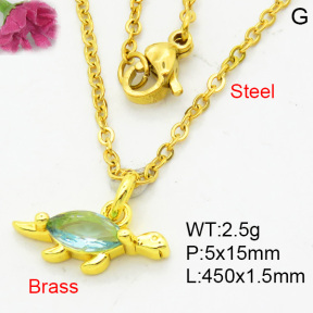 Fashion Brass Necklace  F3N404044vaia-L002
