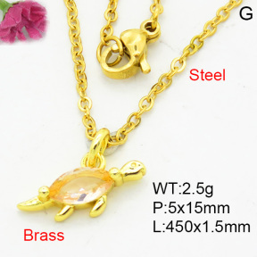 Fashion Brass Necklace  F3N404045vaia-L002
