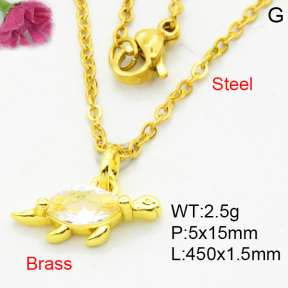 Fashion Brass Necklace  F3N404046vaia-L002