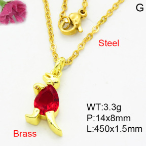Fashion Brass Necklace  F3N404047vaia-L002