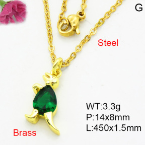 Fashion Brass Necklace  F3N404048vaia-L002