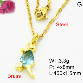Fashion Brass Necklace  F3N404049vaia-L002