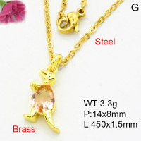 Fashion Brass Necklace  F3N404050vaia-L002
