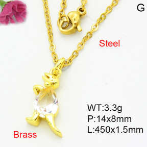 Fashion Brass Necklace  F3N404051vaia-L002