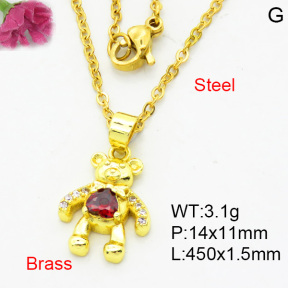 Fashion Brass Necklace  F3N404052vail-L002