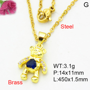 Fashion Brass Necklace  F3N404053vail-L002