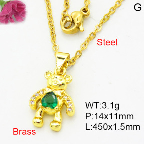 Fashion Brass Necklace  F3N404054vail-L002