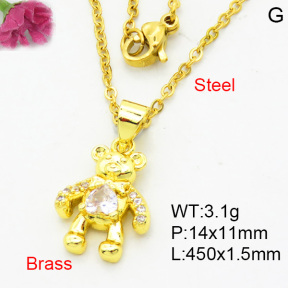 Fashion Brass Necklace  F3N404055vail-L002