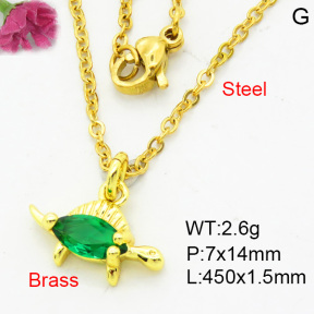 Fashion Brass Necklace  F3N404057vaia-L002