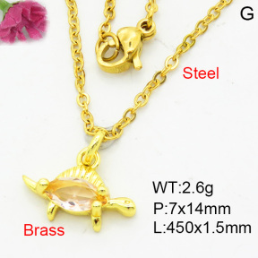Fashion Brass Necklace  F3N404059vaia-L002