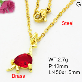 Fashion Brass Necklace  F3N404061vaia-L002