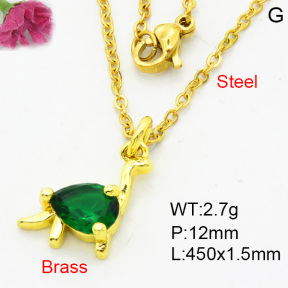 Fashion Brass Necklace  F3N404062vaia-L002