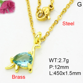 Fashion Brass Necklace  F3N404063vaia-L002
