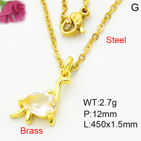 Fashion Brass Necklace  F3N404065vaia-L002