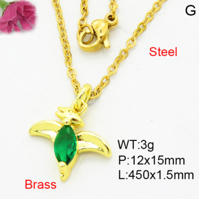 Fashion Brass Necklace  F3N404067vaia-L002