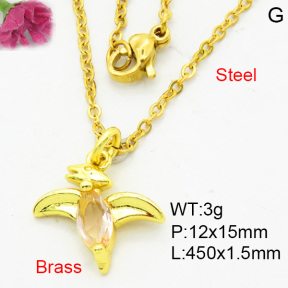 Fashion Brass Necklace  F3N404069vaia-L002