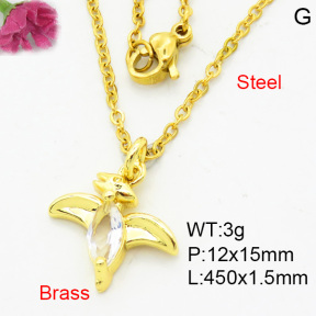 Fashion Brass Necklace  F3N404070vaia-L002