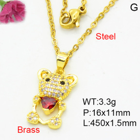 Fashion Brass Necklace  F3N404071aajl-L002