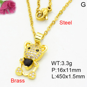 Fashion Brass Necklace  F3N404072aajl-L002