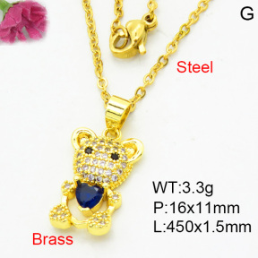 Fashion Brass Necklace  F3N404073aajl-L002